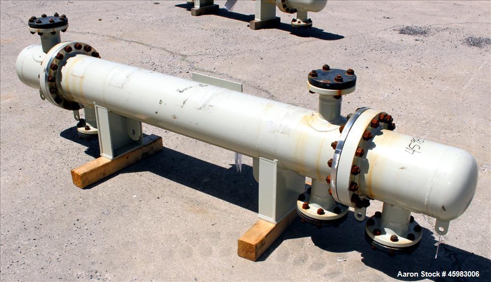 Unused- AT&F Advanced Metals Single Pass Shell and Tube Heat Exchanger, 76.2 Square Feet, Horizontal. Carbon steel shell rated 195 psi at -20 to 400 degrees F. (67) 3/4" Diameter x 72" long 2205 stai...