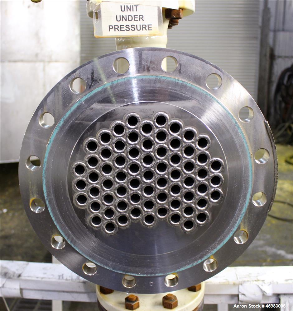 Unused- AT&F Advanced Metals Single Pass Shell and Tube Heat Exchanger, 76.2 Square Feet, Horizontal. Carbon steel shell rated 195 psi at -20 to 400 degrees F. (67) 3/4" Diameter x 72" long 2205 stai...