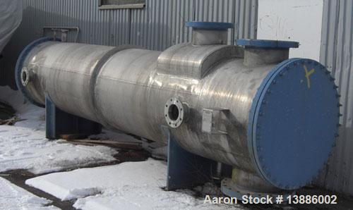 Unused-Ahlstrom Heat Exchanger, tubular, stainless steel 304 (2333), surface 2691 square feet (250 m2), length 16.4' (5000 mm), diameter 3.45' (1050 mm). Pressure shell 29/-14.5 psi (2/-1 bar), tube ...
