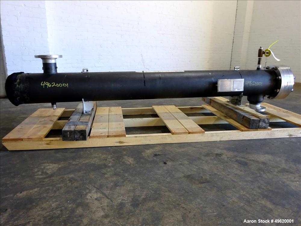 Used Allegheny Bradford 4 Pass Sanitary U Tube Heat Exchanger, Approximately 195 Square Feet, Size BEU/10-97, Horizontal. 304L Stainless steel shell rated 150 psi & Full Vacuum at -20 to 350 degrees ...