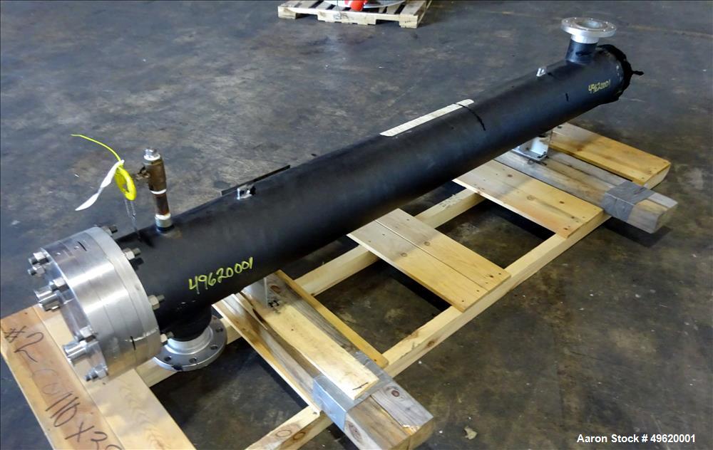 Used Allegheny Bradford 4 Pass Sanitary U Tube Heat Exchanger, Approximately 195 Square Feet, Size BEU/10-97, Horizontal. 304L Stainless steel shell rated 150 psi & Full Vacuum at -20 to 350 degrees ...