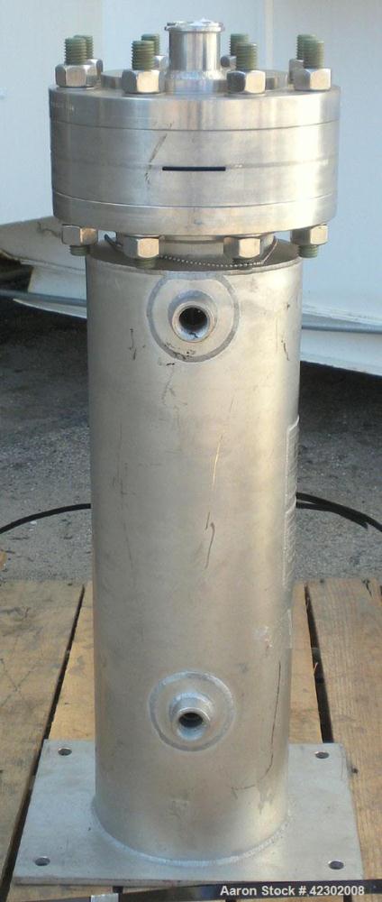 Used Allegheny Bradford U Tube Heat Exchanger, Approximately 6 Square Feet, Vertical. 304L Stainless steel shell rated 150 psi and Full Vacuum at –20 to 350 Degrees F, (13) 1/2’’ diameter x 2’ long 3...
