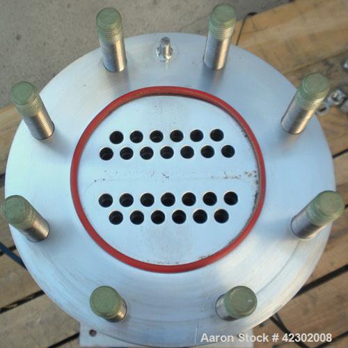 Used Allegheny Bradford U Tube Heat Exchanger, Approximately 6 Square Feet, Vertical. 304L Stainless steel shell rated 150 psi and Full Vacuum at –20 to 350 Degrees F, (13) 1/2’’ diameter x 2’ long 3...