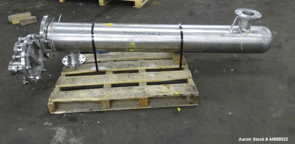 Used Allegheny Bradford U Tube Heat Exchanger, Horizontal, Approximately 160 Square Feet. 304 Stainless steel shell rated 150 psi at 20 to 350 degrees F. (94) 1/2" Diameter x approximately 78" long 3...