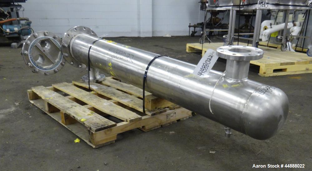 Used Allegheny Bradford U Tube Heat Exchanger, Horizontal, Approximately 160 Square Feet. 304 Stainless steel shell rated 150 psi at 20 to 350 degrees F. (94) 1/2" Diameter x approximately 78" long 3...