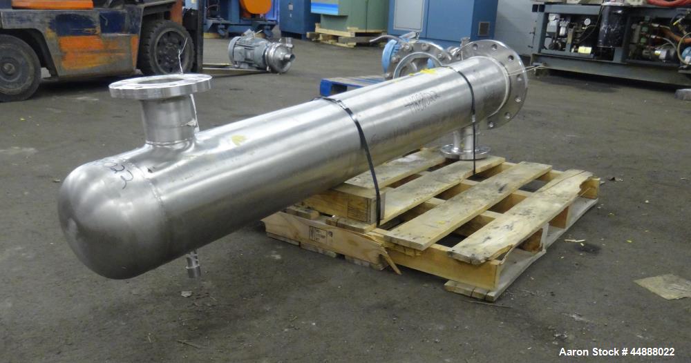 Used Allegheny Bradford U Tube Heat Exchanger, Horizontal, Approximately 160 Square Feet. 304 Stainless steel shell rated 150 psi at 20 to 350 degrees F. (94) 1/2" Diameter x approximately 78" long 3...