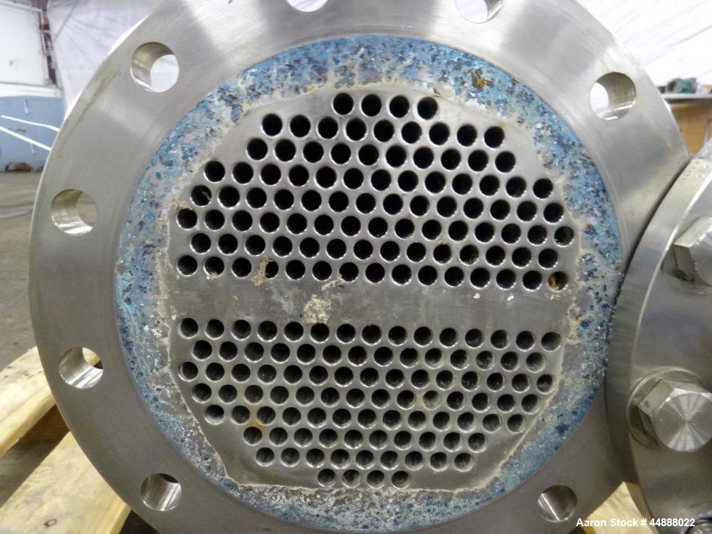 Used Allegheny Bradford U Tube Heat Exchanger, Horizontal, Approximately 160 Square Feet. 304 Stainless steel shell rated 150 psi at 20 to 350 degrees F. (94) 1/2" Diameter x approximately 78" long 3...