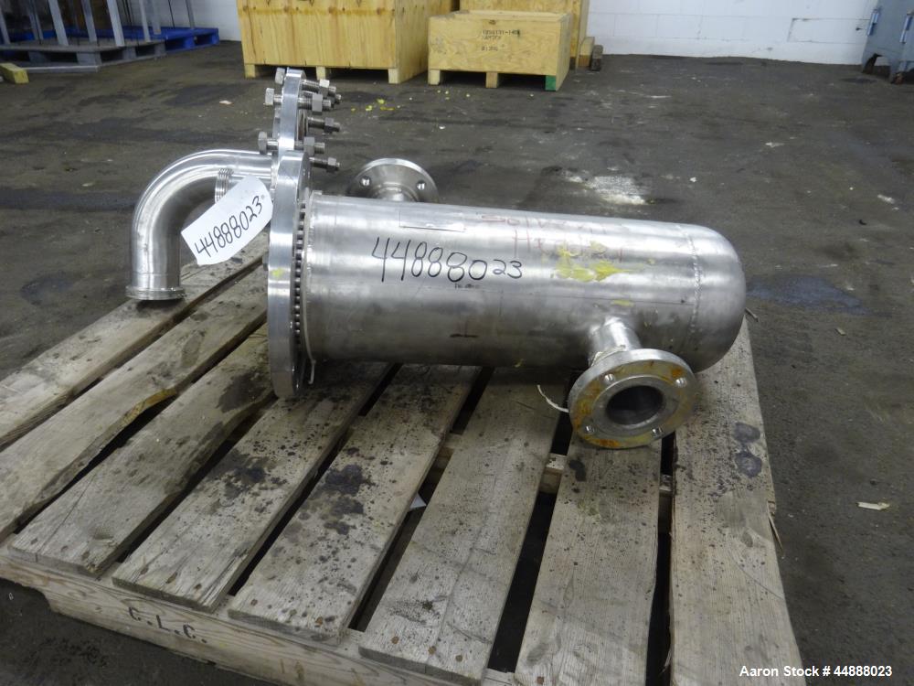 Used Allegheny Bradford U Tube Heat Exchanger, Horizontal, Approximately 49 Square Feet. 304 Stainless steel shell rated 150 psi at 20 to 350 degrees F. (94) 1/2" Diameter x approximately 24" long 31...