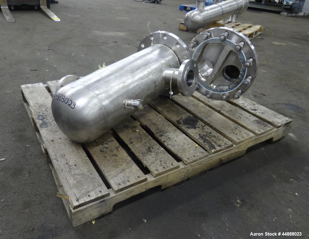 Used Allegheny Bradford U Tube Heat Exchanger, Horizontal, Approximately 49 Square Feet. 304 Stainless steel shell rated 150 psi at 20 to 350 degrees F. (94) 1/2" Diameter x approximately 24" long 31...