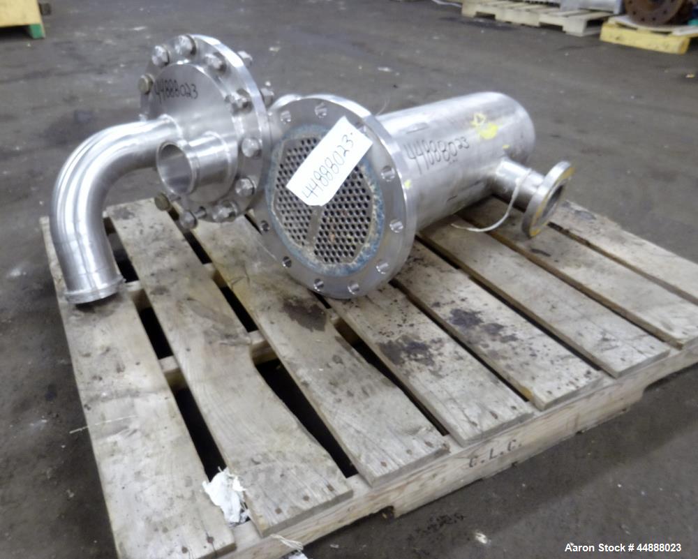 Used Allegheny Bradford U Tube Heat Exchanger, Horizontal, Approximately 49 Square Feet. 304 Stainless steel shell rated 150 psi at 20 to 350 degrees F. (94) 1/2" Diameter x approximately 24" long 31...