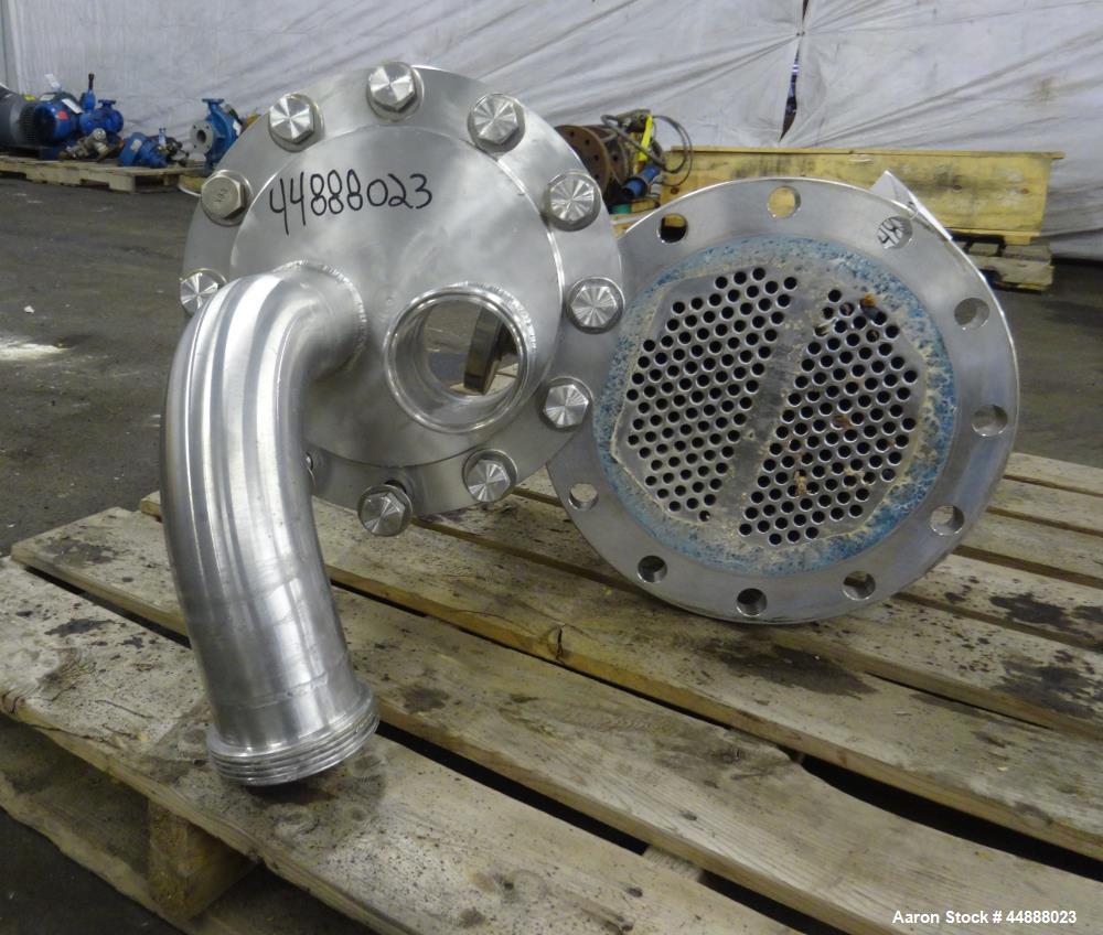 Used Allegheny Bradford U Tube Heat Exchanger, Horizontal, Approximately 49 Square Feet. 304 Stainless steel shell rated 150 psi at 20 to 350 degrees F. (94) 1/2" Diameter x approximately 24" long 31...