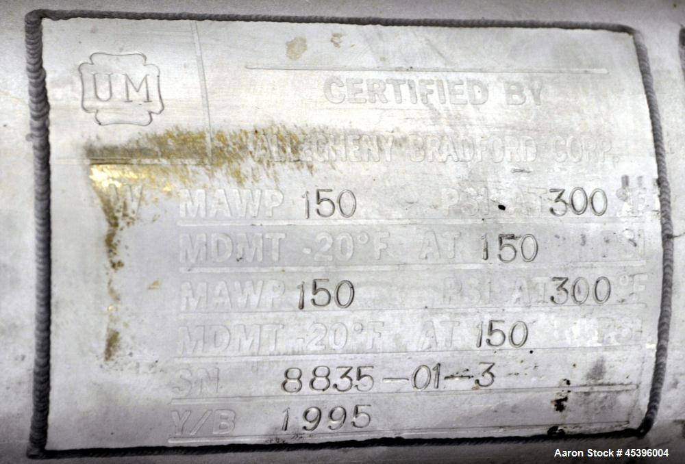 Used Allegheny Bradford 4 Pass U Tube Heat Exchanger