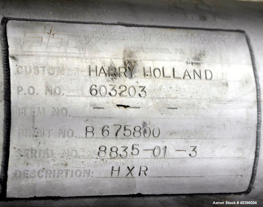 Used Allegheny Bradford 4 Pass U Tube Heat Exchanger