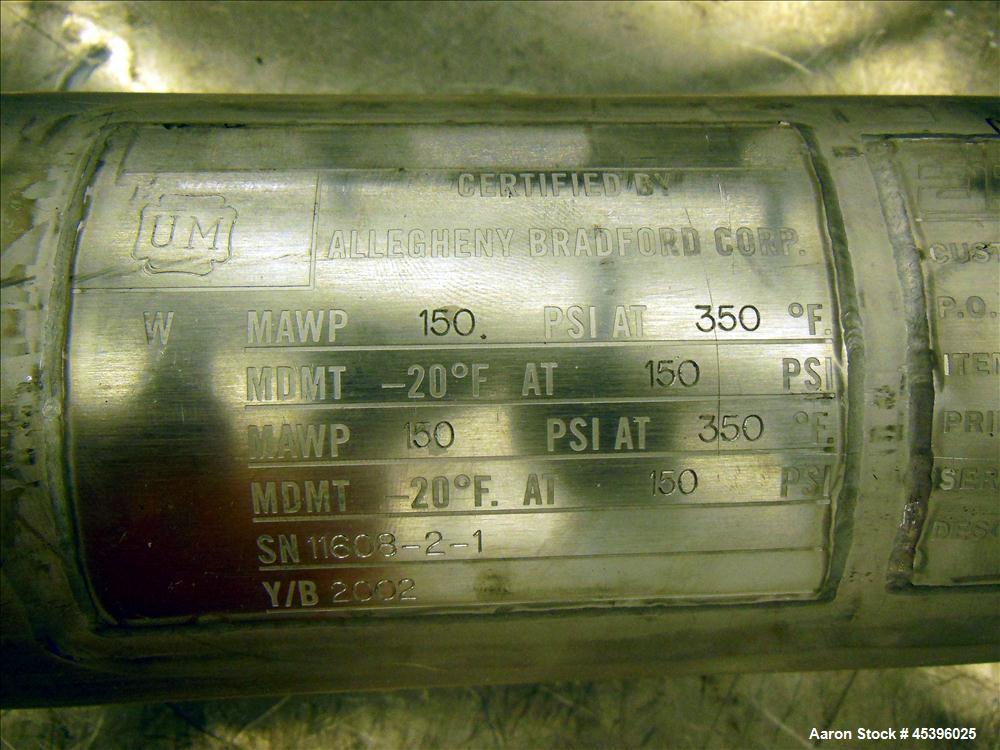 Used Allegheny Bradford 4 Pass U Tube Heat Exchanger