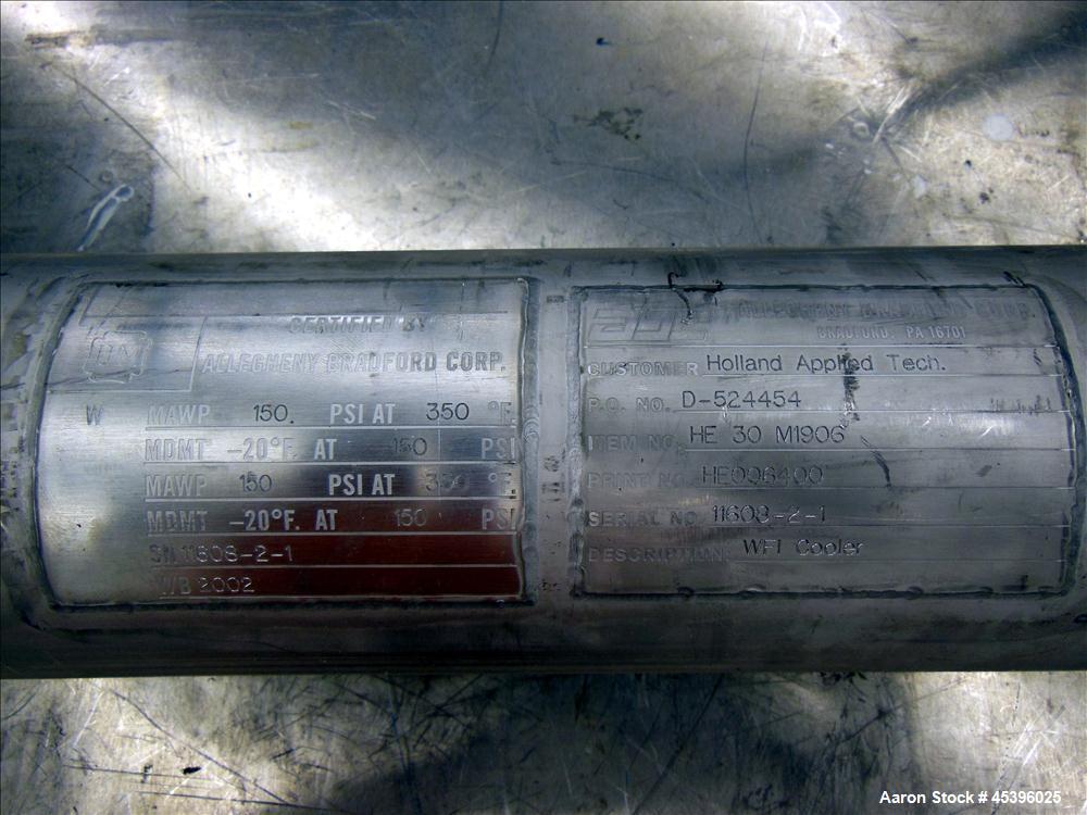 Used Allegheny Bradford 4 Pass U Tube Heat Exchanger