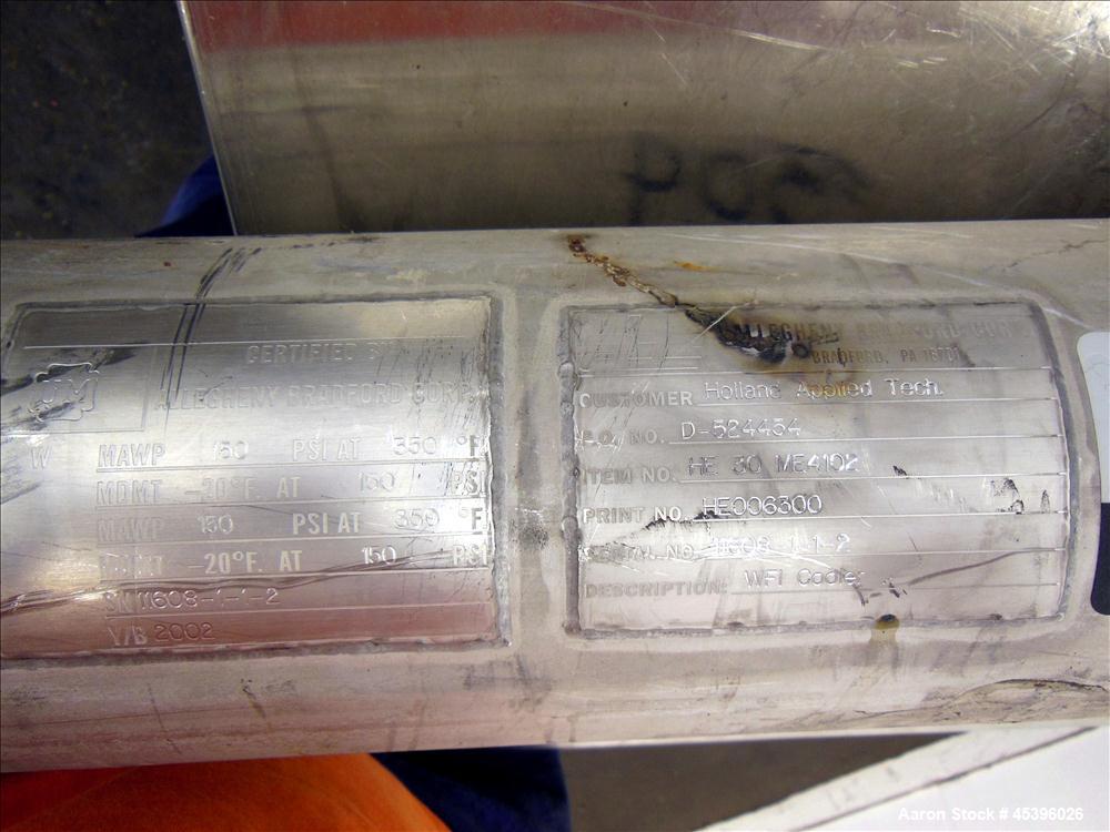 Used Allegheny Bradford 2 Pass U Tube Heat Exchanger