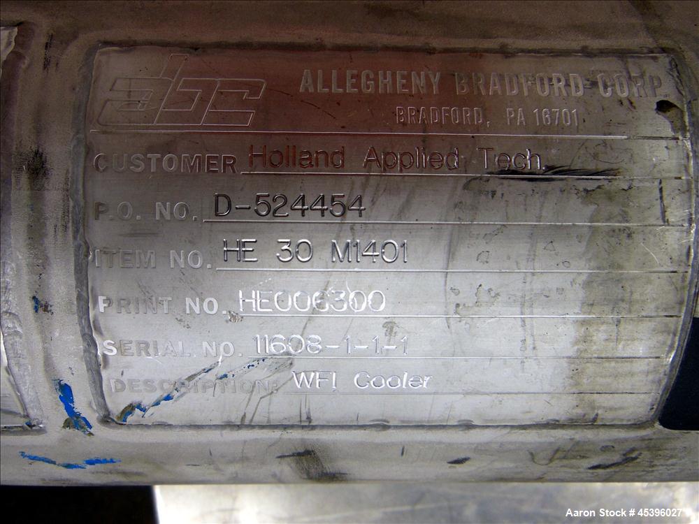 Used Allegheny Bradford 2 Pass U Tube Heat Exchanger