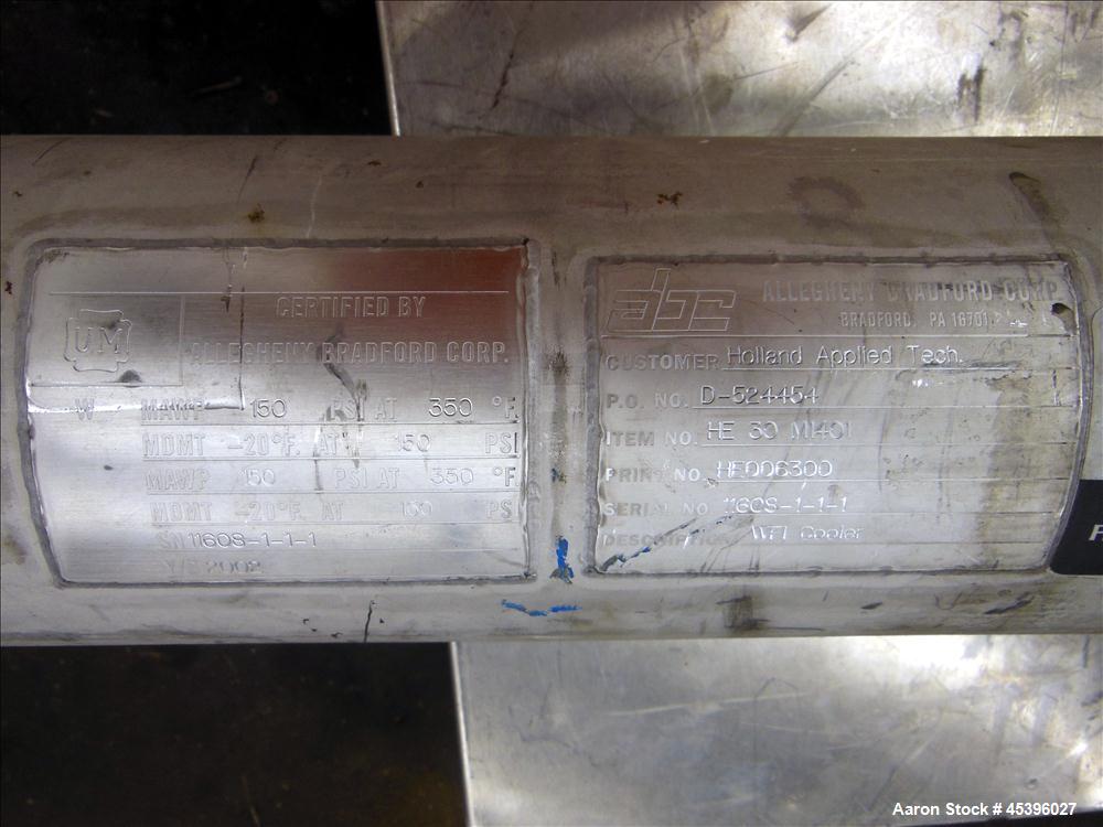 Used Allegheny Bradford 2 Pass U Tube Heat Exchanger