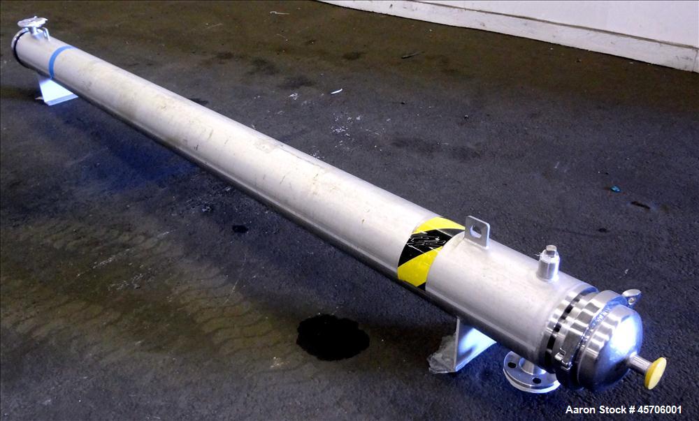 Used Allegheny Bradford Shell & Tube Heat Exchanger, Appropximate 52 Square Feet. 316 Stainless steel shell rated 150 psi at -20 to 300 degrees F. (32) 5/8" Diameter x 9' long stainless steel tubes r...
