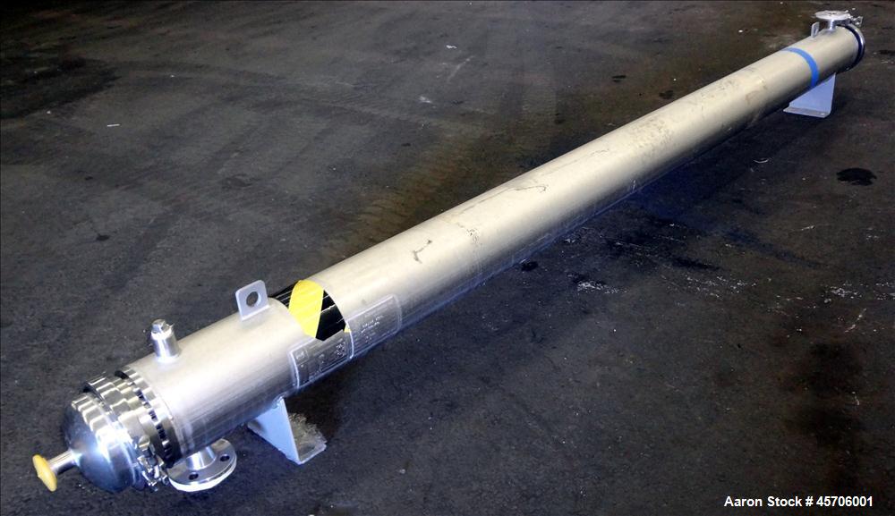 Used Allegheny Bradford Shell & Tube Heat Exchanger, Appropximate 52 Square Feet. 316 Stainless steel shell rated 150 psi at -20 to 300 degrees F. (32) 5/8" Diameter x 9' long stainless steel tubes r...