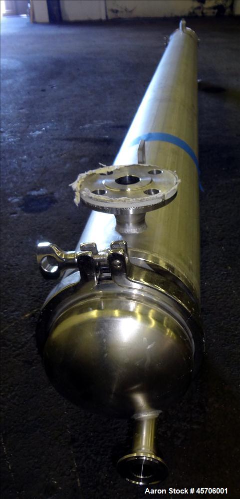 Used Allegheny Bradford Shell & Tube Heat Exchanger, Appropximate 52 Square Feet. 316 Stainless steel shell rated 150 psi at -20 to 300 degrees F. (32) 5/8" Diameter x 9' long stainless steel tubes r...