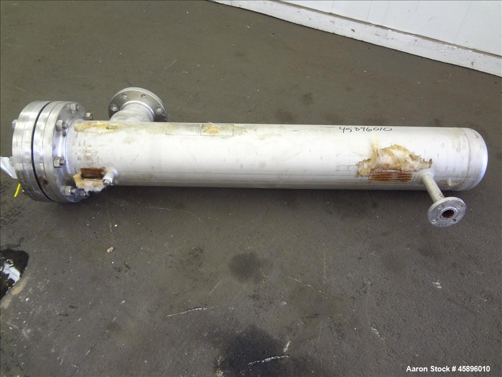 Used Allegheny Bradford 6 Pass U Tube Heat Exchanger, Approximately 35 Square Feet, Horizontal. 304L Stainless steel shell rated -20 to 150 psi at 375 degrees F. (30) 1/2" Diameter x 52" long 316L st...