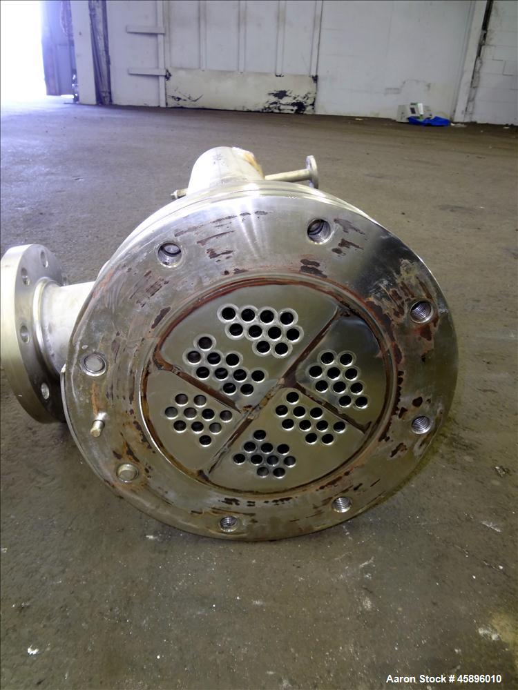 Used Allegheny Bradford 6 Pass U Tube Heat Exchanger, Approximately 35 Square Feet, Horizontal. 304L Stainless steel shell rated -20 to 150 psi at 375 degrees F. (30) 1/2" Diameter x 52" long 316L st...