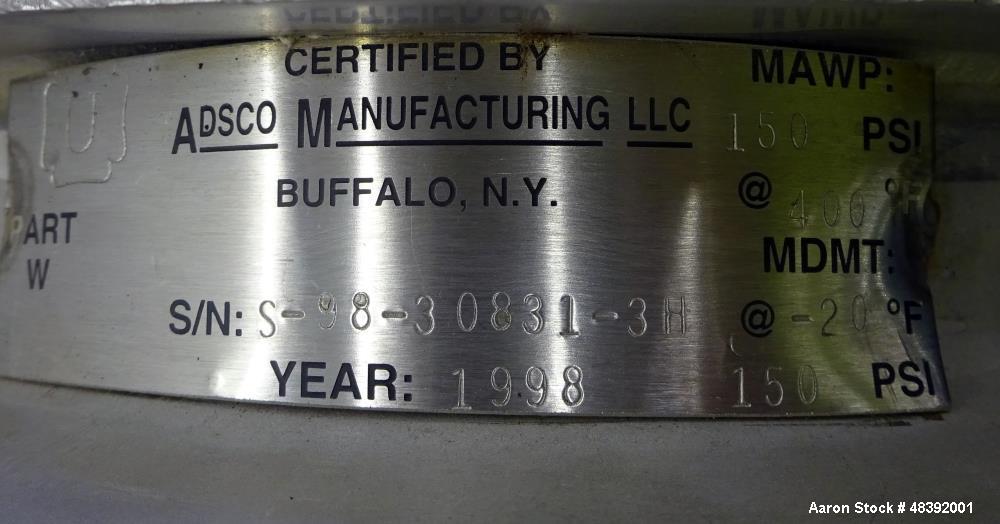 Used Allegheny Bradford Corp Heat Exchanger, Approximately 25 Sqft. Horizontal.