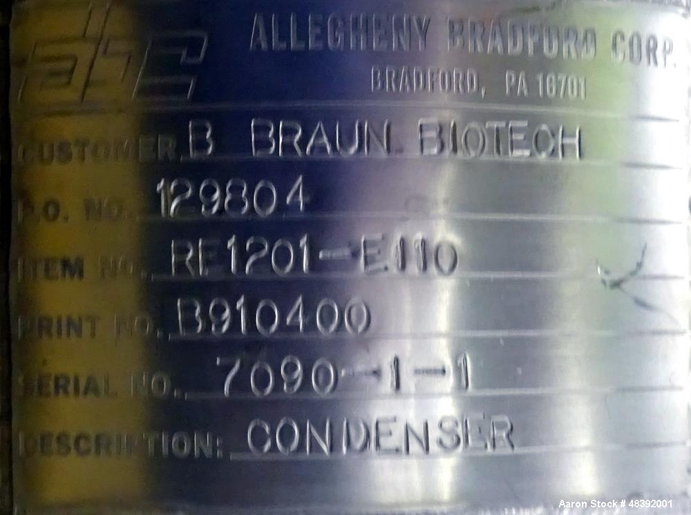 Used- Allegheny Bradford Corp Heat Exchanger, Approximately 25 Sqft. Horizontal.
