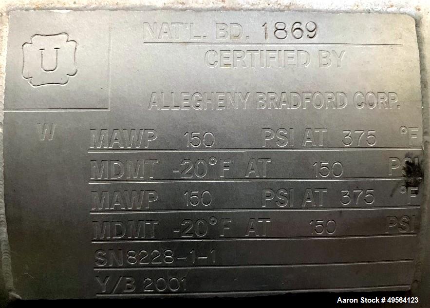 Used Allehgeny Bradford Shell and Tube Heat Exchanger