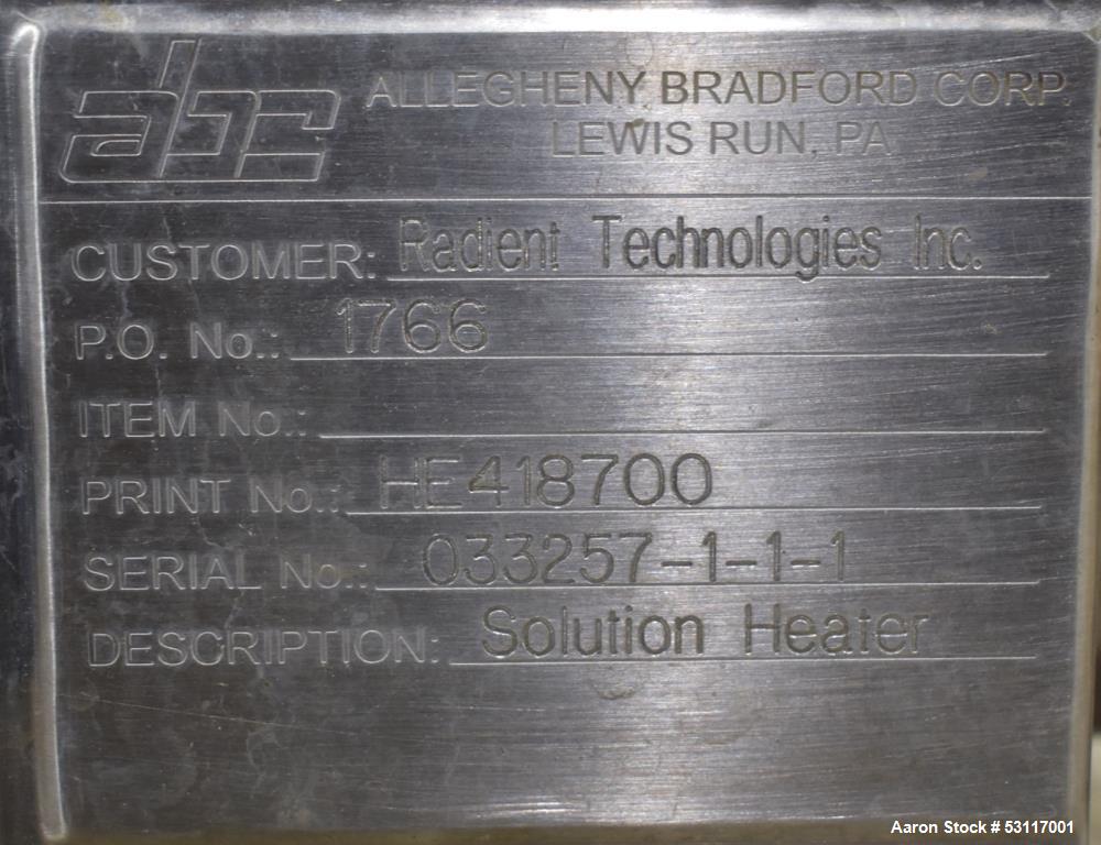 Allegheny Bradford Shell & Tube Heat Exchanger