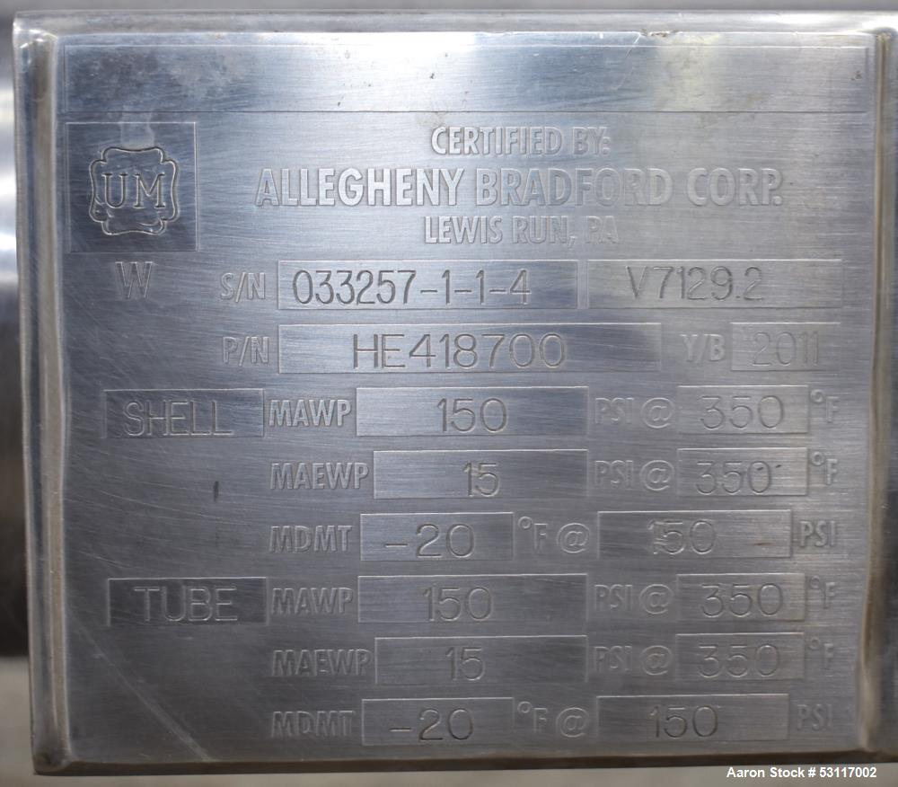 Allegheny Bradford Shell & Tube Heat Exchanger