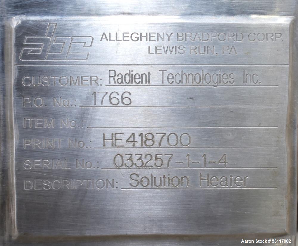 Allegheny Bradford Shell & Tube Heat Exchanger