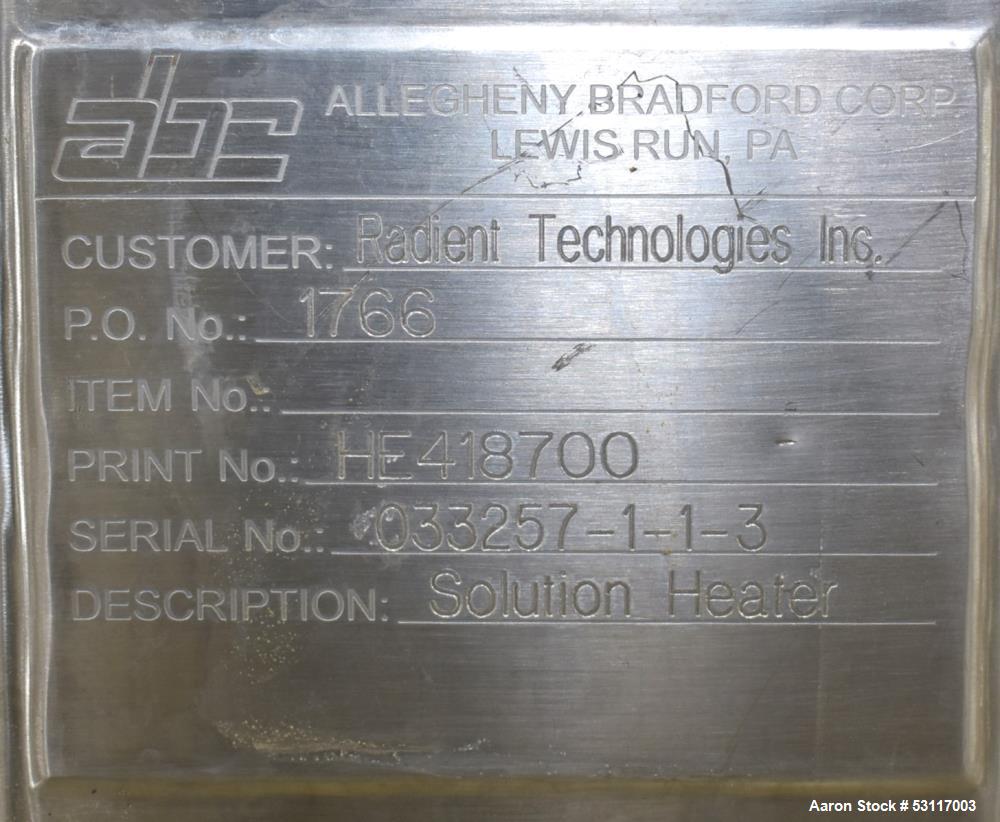 Allegheny Bradford Shell & Tube Heat Exchanger