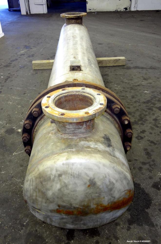 Used Alstrom Corp U Tube Heat Exchanger, 900 Square Feet, Model ADW, W-2-24-120, Horizontal. (230) 3/4" Diameter x 120" long 316L stainless steel tubes and 316 stainless steel shell, each side rated ...