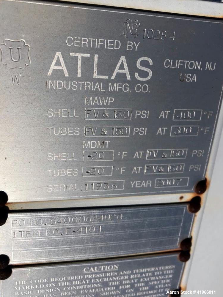 Unused- Atlas Industrial 2 Pass Shell and Tube Heat Exchanger, Type AEM 60-360