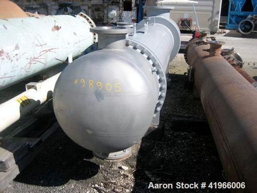 Unused- Atlas Industrial 4 Pass Shell and Tube Heat Exchanger, 1471 square feet, horizontal, type BEM 30-168. Carbon steel shell rated FV/150 psi at -20 to 400 deg F. (408) 1" diameter x 14’ long 304...