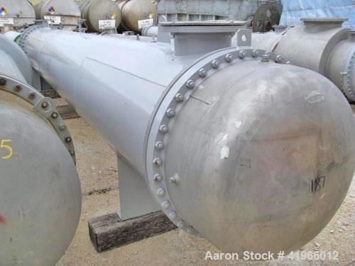 Unused- Atlas Industrial 8 Pass Shell and Tube Heat Exchanger, 2199 square feet, horizontal, type BEM 36-264. Carbon steel shell rated FV/150 psi at -20 to 400 deg F. (309) 1-1/4'' diameter x 22’ lon...