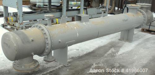 Unused- Atlas Industrial Single Pass Shell and Tube Heat Exchanger, 355 square feet, horizontal, type BEM 16-120. Carbon steel shell rated FV/150 psi at -20 to 400 deg F. (184) 3/4" diameter x 10’ lo...
