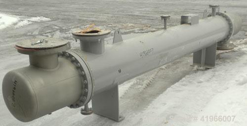 Unused- Atlas Industrial Single Pass Shell and Tube Heat Exchanger, 355 square feet, horizontal, type BEM 16-120. Carbon steel shell rated FV/150 psi at -20 to 400 deg F. (184) 3/4" diameter x 10’ lo...