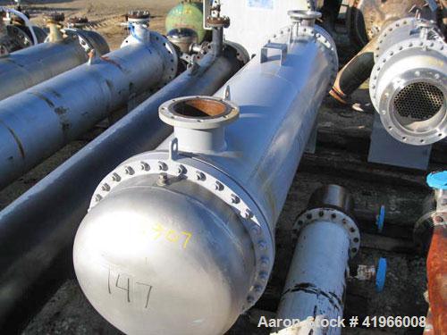 Unused- Atlas Industrial 4 Pass Shell and Tube Heat Exchanger, 1180 square feet, horizontal, type BEM 28-120. Carbon steel shell rated FV/150 psi at -20 to 400 deg F. (615) 3/4" diameter x 10’ long 3...