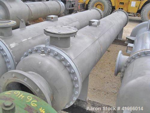 Unused- Atlas Industrial Single Pass Shell and Tube Heat Exchanger, 1501 square feet, horizontal, type BEM 24-192. 304 Stainless steel shell rated FV/150 psi at -20 to 300 deg F. (484) 3/4" diameter ...