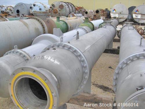 Unused- Atlas Industrial Single Pass Shell and Tube Heat Exchanger, 1501 square feet, horizontal, type BEM 24-192. 304 Stainless steel shell rated FV/150 psi at -20 to 300 deg F. (484) 3/4" diameter ...