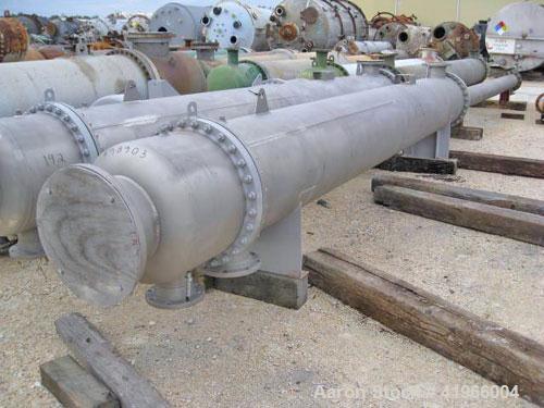 Unused- Atlas Industrial Single Pass Shell and Tube Heat Exchanger, 1501 square feet, horizontal, type BEM 24-192. 304 Stainless steel shell rated FV/150 psi at -20 to 300 deg F. (484) 3/4" diameter ...