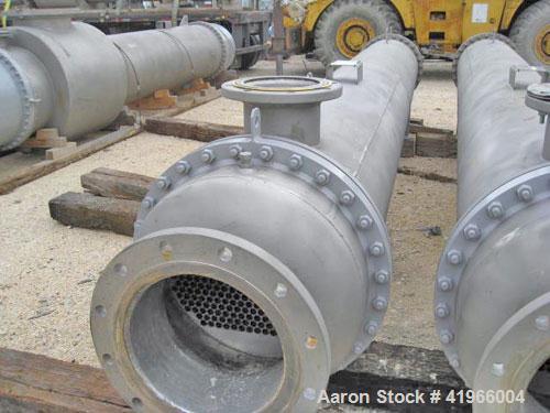 Unused- Atlas Industrial Single Pass Shell and Tube Heat Exchanger, 1501 square feet, horizontal, type BEM 24-192. 304 Stainless steel shell rated FV/150 psi at -20 to 300 deg F. (484) 3/4" diameter ...