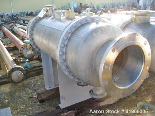 Unused- Atlas Industrial Single Pass Shell and Tube Heat Exchanger, 386 square feet, horizontal, type BEM 24-48. 304 Stainless steel shell rated FV/150 psi at -20 to 300 deg F. (520) 3/4" diameter x ...