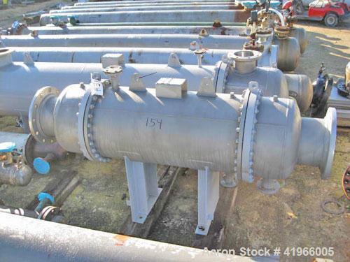 Unused- Atlas Industrial Single Pass Shell and Tube Heat Exchanger, 386 square feet, horizontal, type BEM 24-48. 304 Stainless steel shell rated FV/150 psi at -20 to 300 deg F. (520) 3/4" diameter x ...