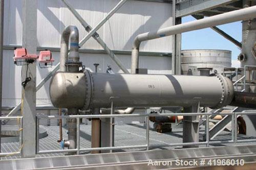 Unused- Atlas Industrial 4 Pass Shell And Tube Heat Exchanger, 1180 Square Feet, Horizontal. Type BEM 28-120. Carbon steel shell rated FV/150 psi at -20 to 400 deg.f.. (615) 3/4" diameter x 10’ long ...
