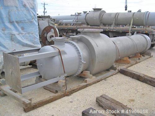 Unused- Atlas Industrial 4 Pass Shell and Tube Heat Exchanger, 3487 square feet, vertical, type BEM 36-192. 304 Stainless steel shell rated FV/75 psi at -20 to 300 deg F. (1127) 3/4'' diameter x 16’ ...