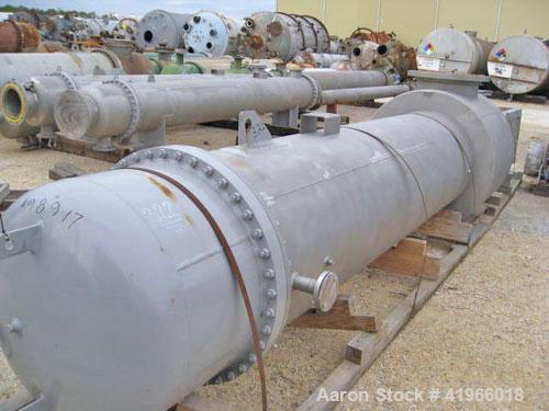 Unused- Atlas Industrial 4 Pass Shell and Tube Heat Exchanger, 3487 square feet, vertical, type BEM 36-192. 304 Stainless steel shell rated FV/75 psi at -20 to 300 deg F. (1127) 3/4'' diameter x 16’ ...